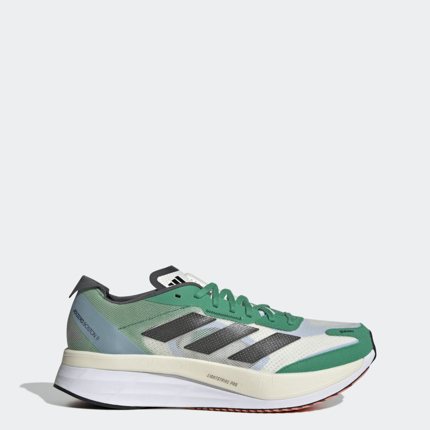 Adidas Adizero Boston 11 Herren Wettkampf Laufschuhe Weiß Schwarz Grün – Bild 6