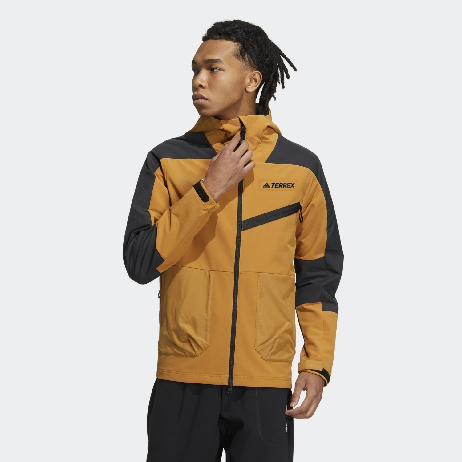 Adidas Terrex Utilitas Softshelljacke Herren Outdoorjacke Braun Schwarz – Bild 3