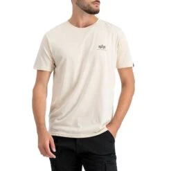 Alpha Industries Backprint Tee Herren T-Shirt Hellbeige
