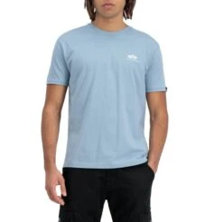 Alpha Industries Basic Small Logo Tee Herren T-Shirt Graublau