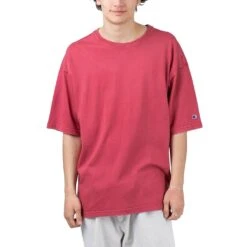 Champion Garment Dye Crewneck Tee Herren Oversized T-Shirt Rot