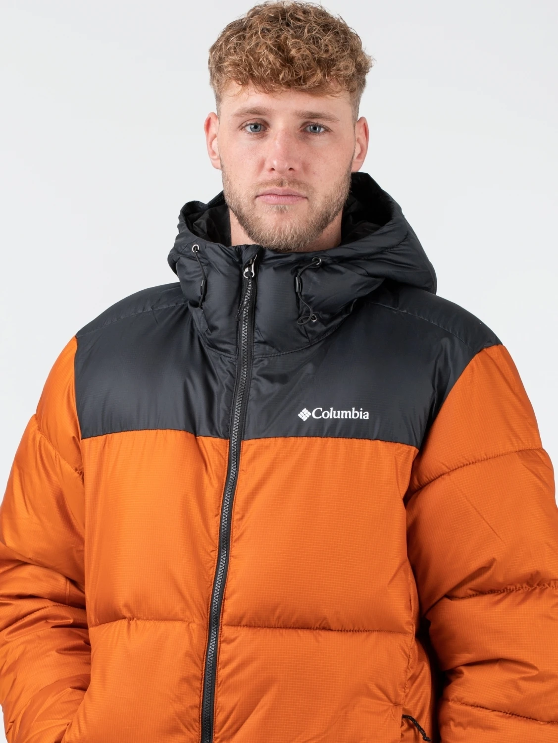 Columbia Puffect Hooded Jacket Herren Winterjacke Schwarz Orange – Bild 3