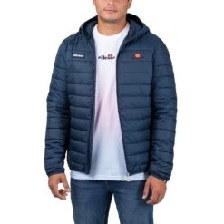 Ellesse Lombardy Padded Hooded Jacket Herren Steppjacke Blau