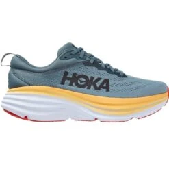 Hoka One One Bondi 8 Herren Laufschuhe Neutral Blau Gelb