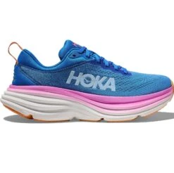 Hoka One One Bondi 8 Damen Laufschuhe Neutral Blau Pink Weiß