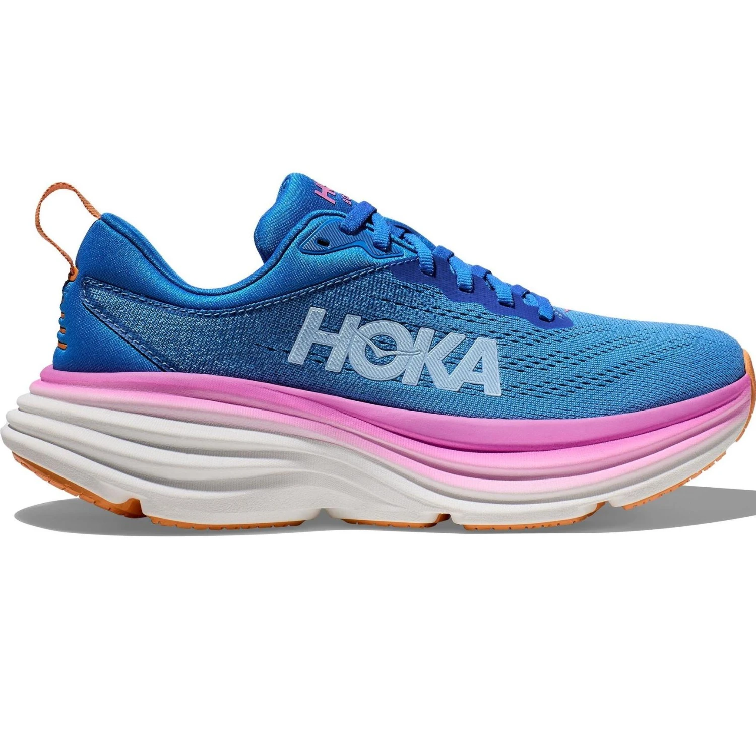 Hoka One One Bondi 8 Damen Laufschuhe Neutral Blau Pink Weiß