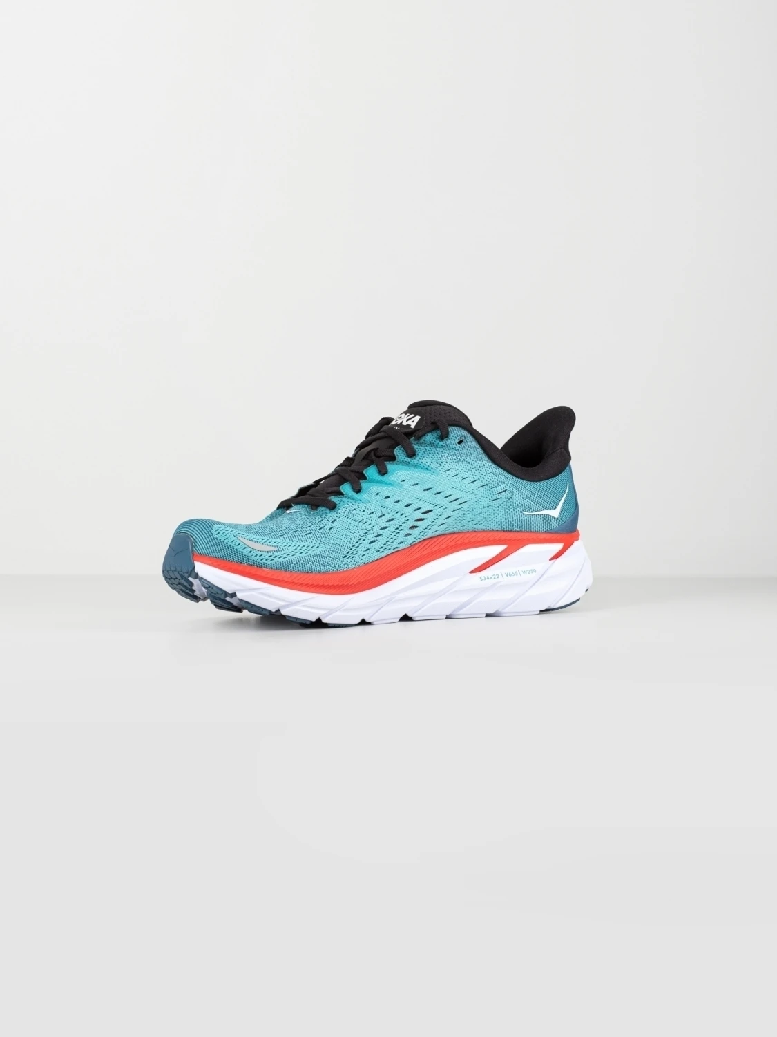 Hoka One One Clifton 8 Herren Laufschuhe Türkis Rot Weiß – Bild 4