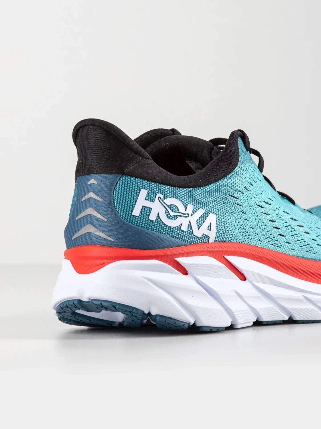 Hoka One One Clifton 8 Herren Laufschuhe Türkis Rot Weiß – Bild 7