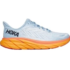 Hoka One One Clifton 8 Damen Laufschuhe Neutral Hellblau Orange