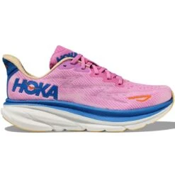Hoka One One Clifton 9 Damen Laufschuhe Neutral Rosa Blau