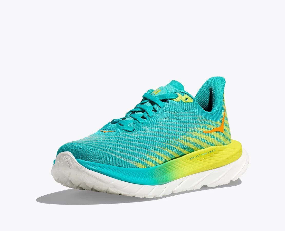 Hoka One One Mach 5 Herren Laufschuhe Wettkampf Blau Gelb – Bild 7