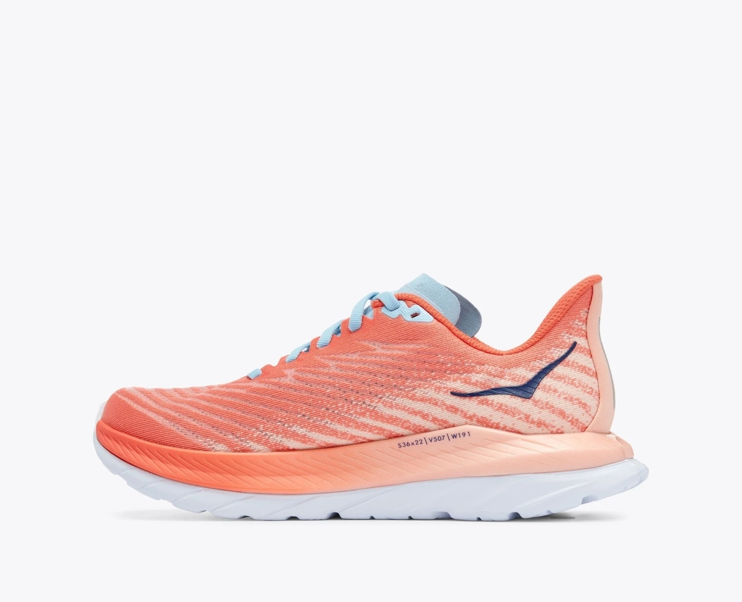 Hoka One One Mach 5 Damen Laufschuhe Wettkampf Orange Blau – Bild 5