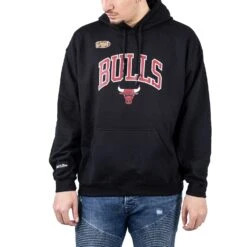 Mitchell & Ness NBA Arch Hoodie Herren Chicago Bulls Kapuzenpullover Schwarz