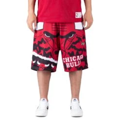 Mitchell & Ness NBA Jumberton 2.0 Sublimated Short Chicago Bulls Kurze Hose Rot Schwarz