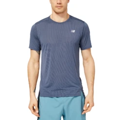 New Balance Accelerate Short Sleeve Tee Herren Funktionsshirt Dunkelblau