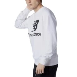 New Balance Essentials Stacked Logo Crew Herren Sweatshirt Weiß