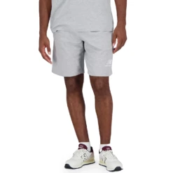 New Balance Essentials Stacked Logo Fleece Shorts Herren Sweatshorts Hellgrau