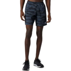 New Balance Printed Accelerate 7 Inch Shorts Herren Laufhose Schwarz Grau