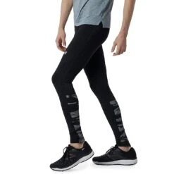 New Balance Printed Accelerate Leggings Herren Laufhose Schwarz