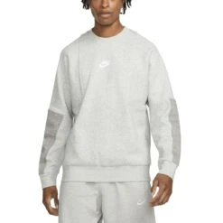 Nike Air Brushed-Back Fleece Crew Herren Sweatshirt Grau