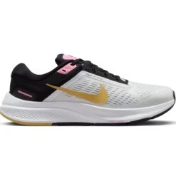 Nike Air Zoom Structure 24 Damen Laufschuhe Stabil Weiß Schwarz Gold