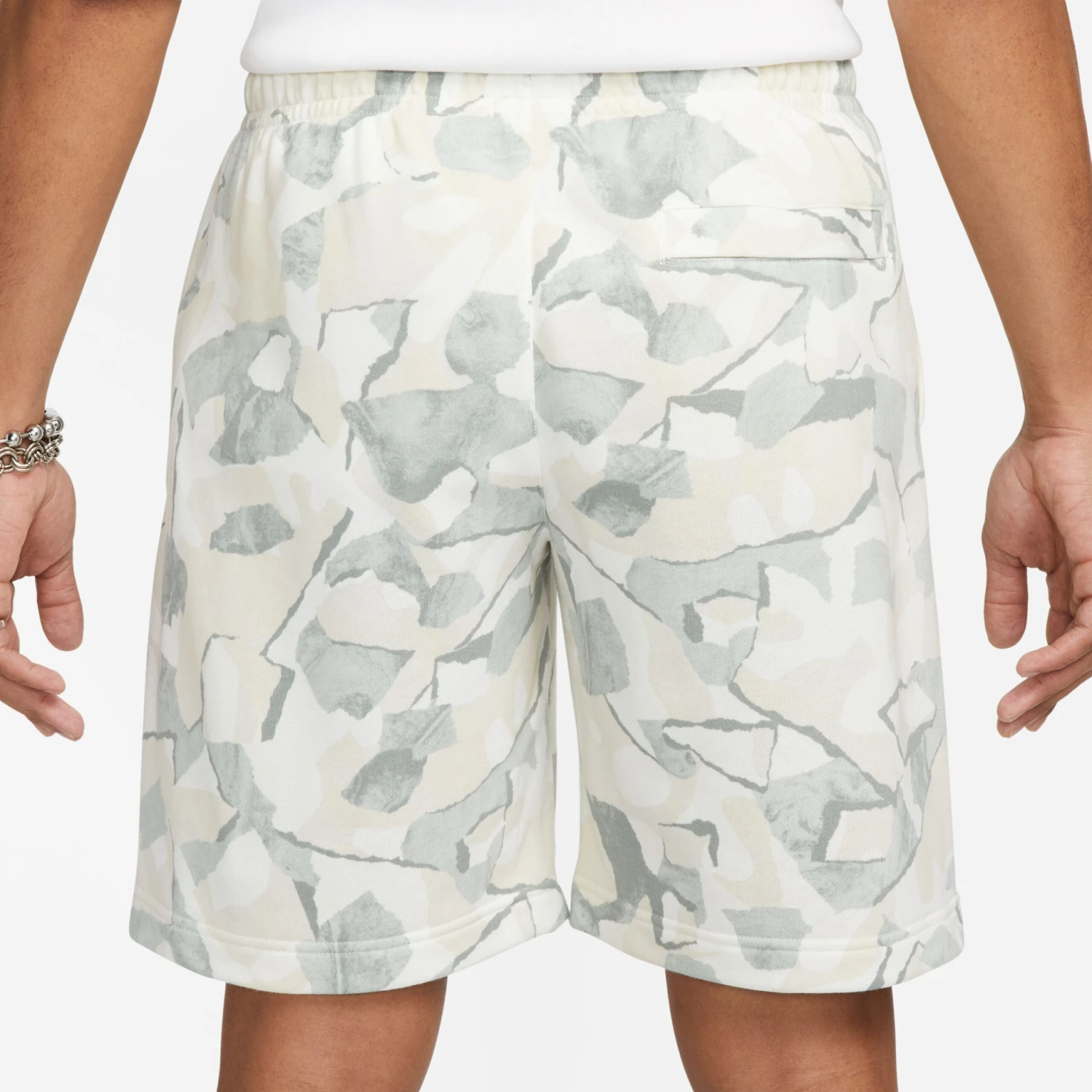 Nike Club Fleece French Terry Shorts Herren Sweatshorts Grau Naturweiß – Bild 4