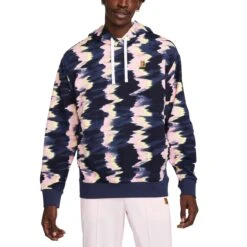 Nike Court Fleece Hoodie Herren Kapuzenpullover Dunkelblau Rosa