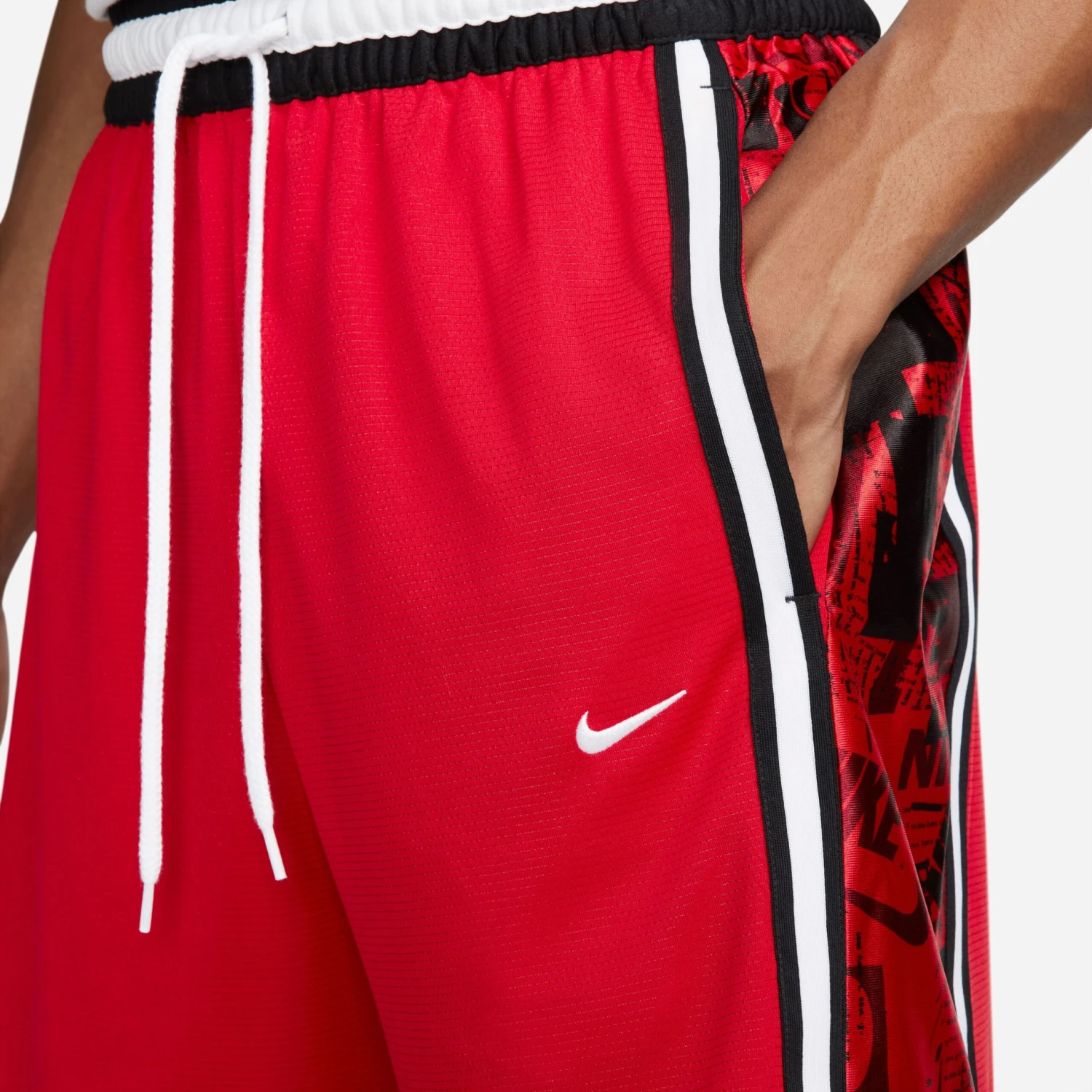 Nike Dri-FIT DNA Shorts Herren Basketballhose Rot Schwarz – Bild 7
