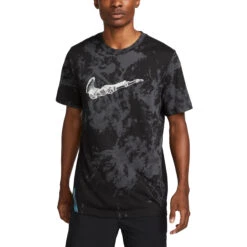 Nike Dri-FIT Running Tee Herren Funktionsshirt Schwarz Grau