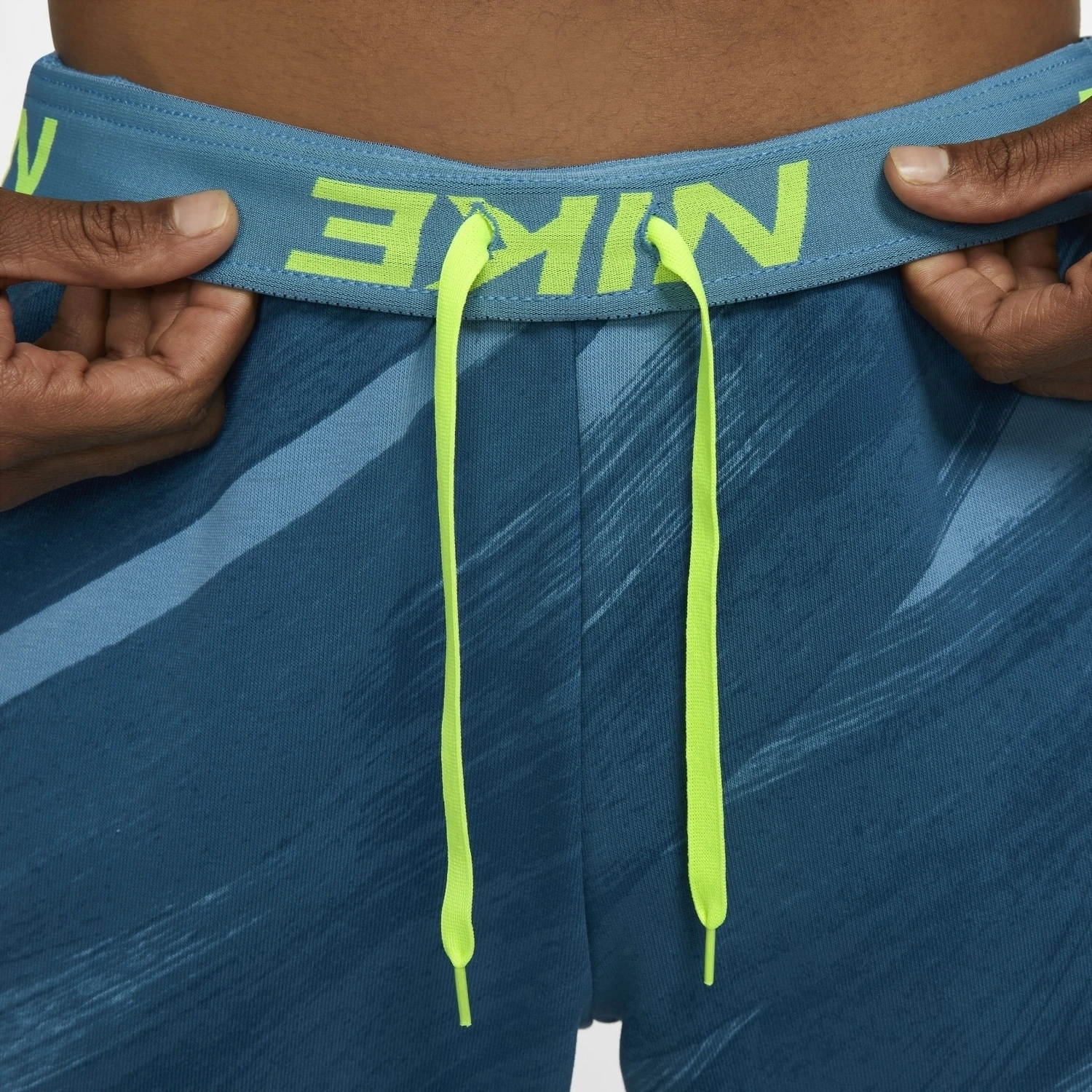 Nike Dri-Fit Sport Clash Tights Herren Trainingshose Blau Gelb – Bild 5