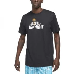 Nike Just Do It Basketball Tee Herren T-Shirt Schwarz