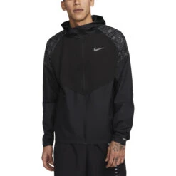 Nike Miler Run Division Jacket Herren Laufjacke Schwarz Silber