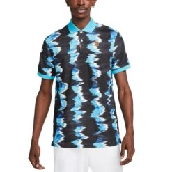 Nike Print Slim-Fit Polo Herren Poloshirt Blau