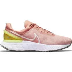 Nike React Miler 3 Road Runner Damen Laufschuhe Rosa Weiß Gelb