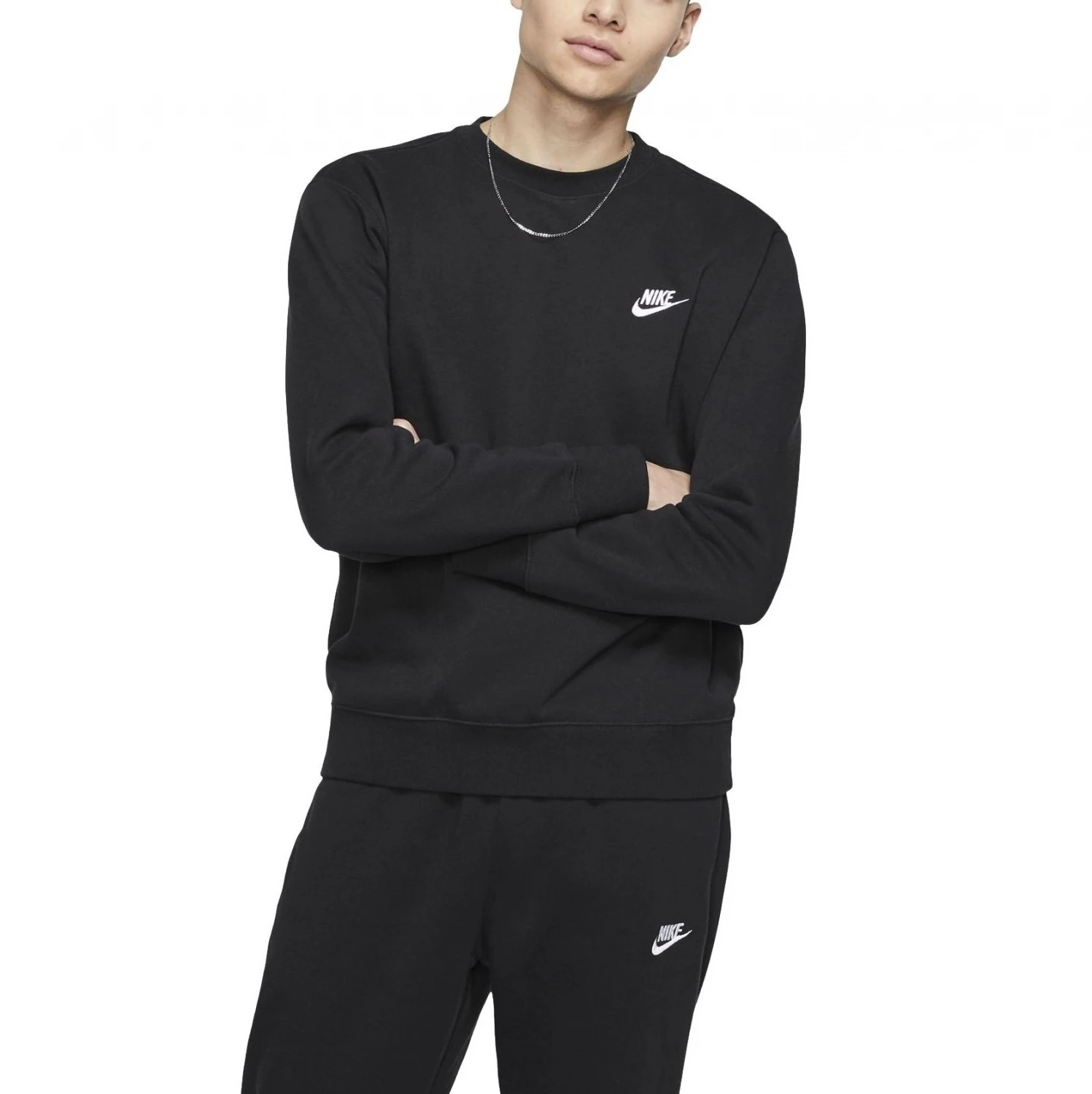 Nike Sportswear Club Crew Herren Sweatshirt Schwarz