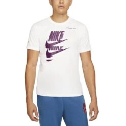 Nike Sportswear Essentials+ Tee Herren Freizeitshirt Weiß Dunkelrot