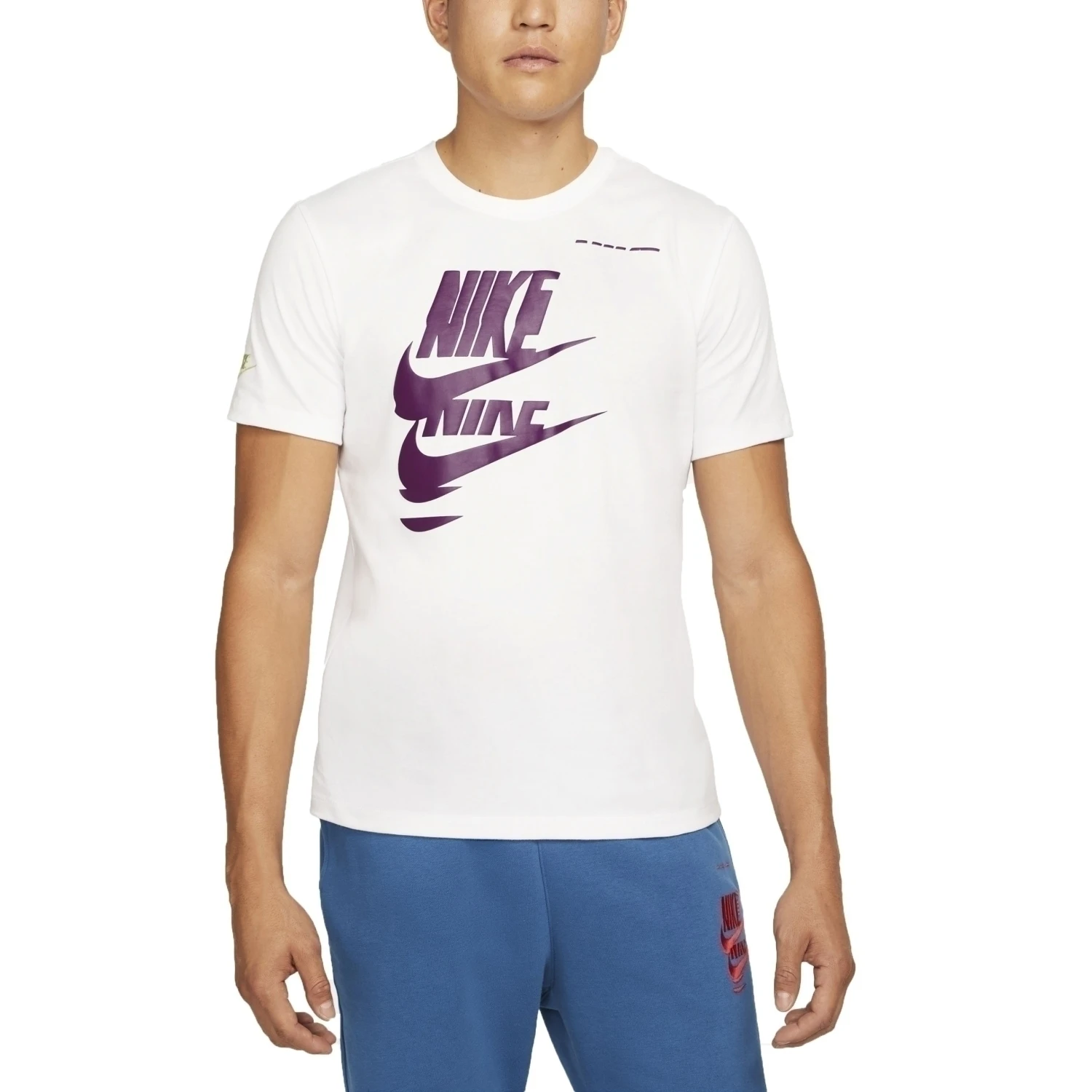Nike Sportswear Essentials+ Tee Herren Freizeitshirt Weiß Dunkelrot