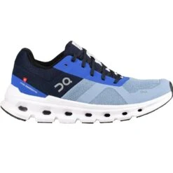 ON Running Cloudrunner Damen Laufschuhe Stabil Blau Weiß