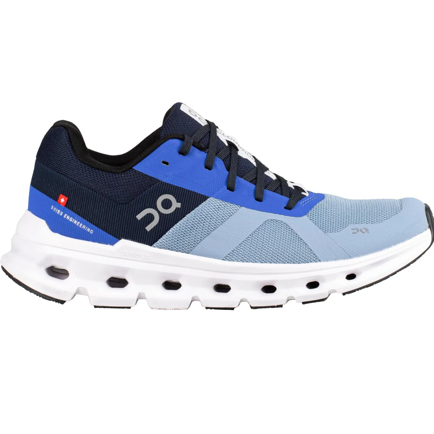 ON Running Cloudrunner Damen Laufschuhe Stabil Blau Weiß
