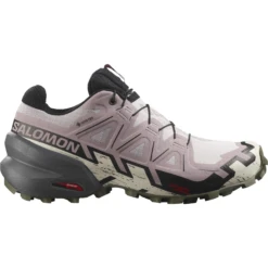 Salomon Speedcross 6 GTX Damen Outdoorschuhe Lila Beige Schwarz