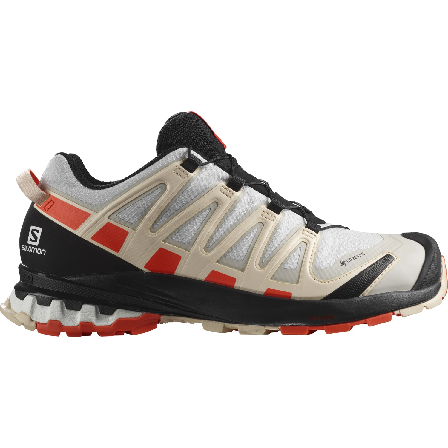 Salomon XA PRO 3D V8 GTX Damen Trail-Runningschuhe Weiß Beige Orange